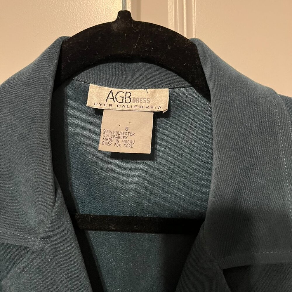 Blue/Green Trench Coat  - Size 8 - Picture 3 of 4